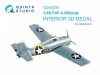 Quinta Studio QD48538 F4F-4 Wildcat 3D-Printed & coloured Interior on decal paper (Academy) 1/48